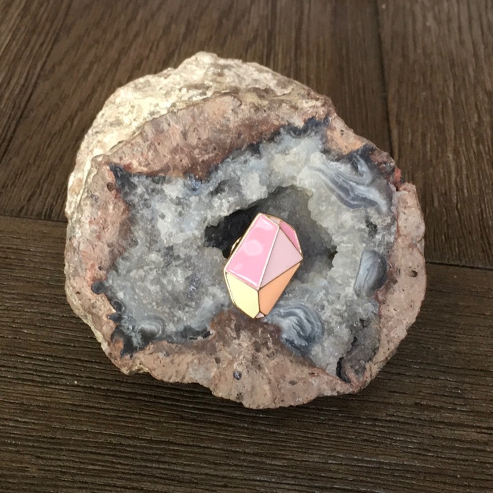 Pink Crystal Enamel Pin